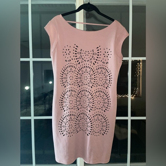 Cefiam Women's Blush Pink And Detailed Midi Dress In Size L - Picture 1 of 4